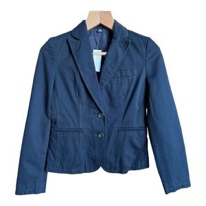 NWT Banana Republic Women’s Navy Blue Twill Canvas Blazer Jacket, Size 0